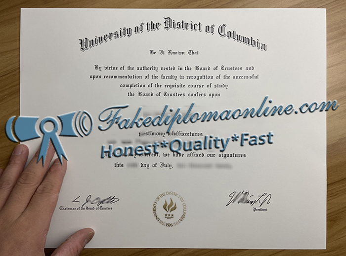 University of the District of Columbia diploma