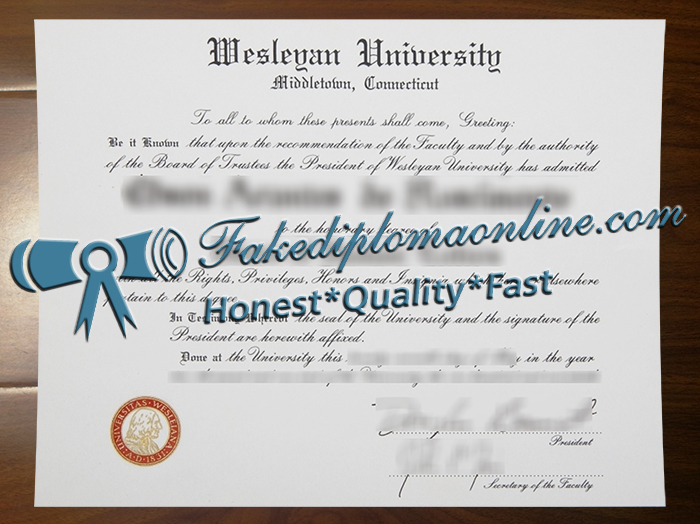 Wesleyan University diploma