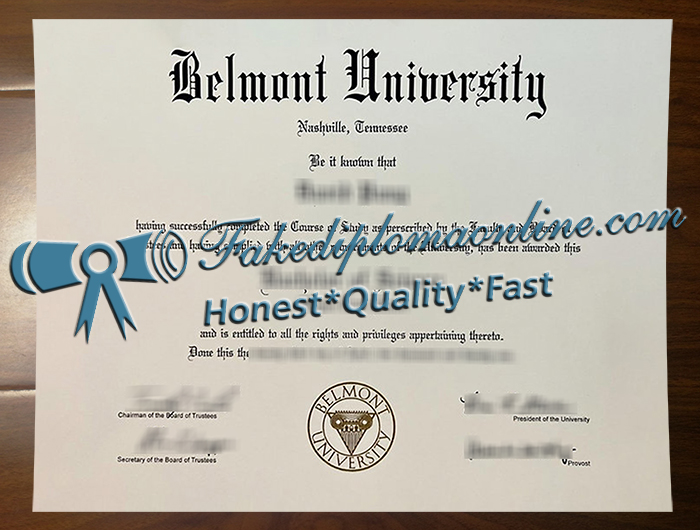 Belmont University diploma