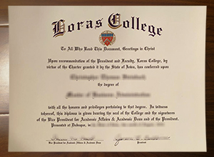 Loras College diploma