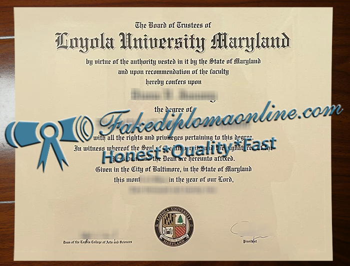 Loyola University Maryland diploma