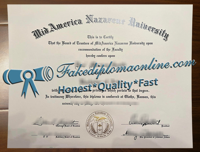 MidAmerica Nazarene University diploma