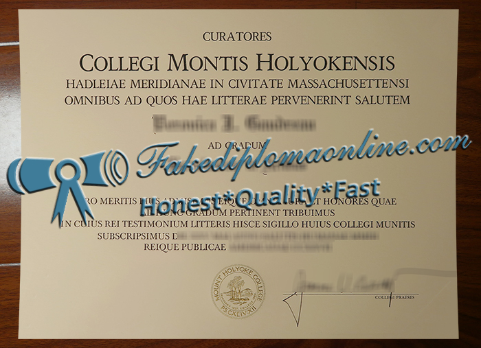 Mount Holyoke College diploma