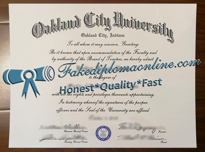 Oakland City University diploma