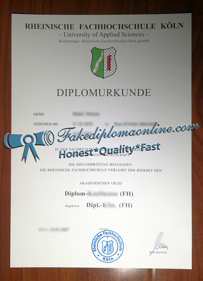 Rheinische Fachhochschule Köln diplomurkunde