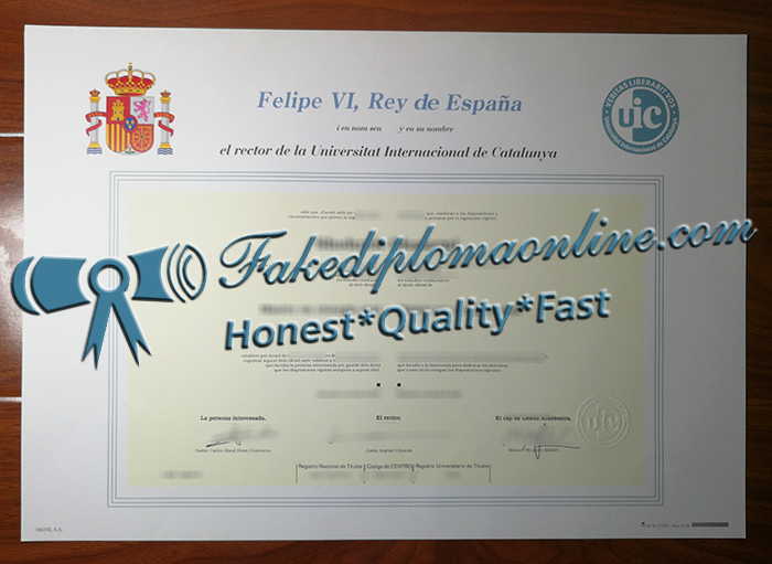 Universidad Internacional de Cataluña diploma