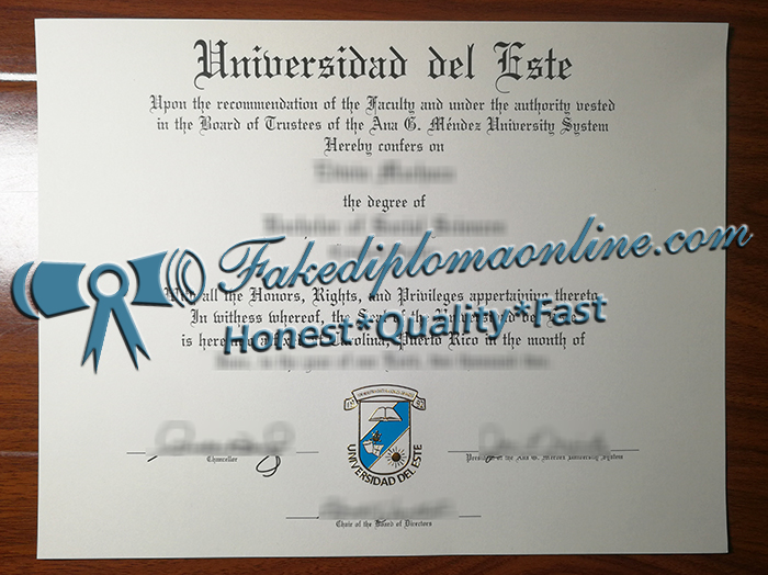 Universidad del Este diploma