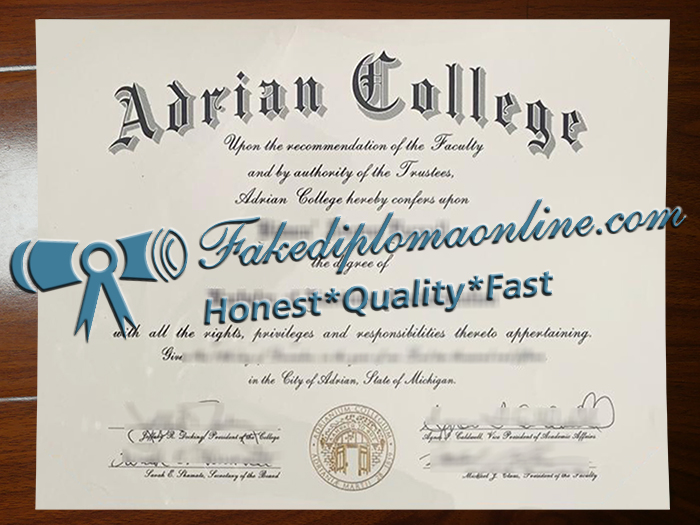 Adrian College diploma