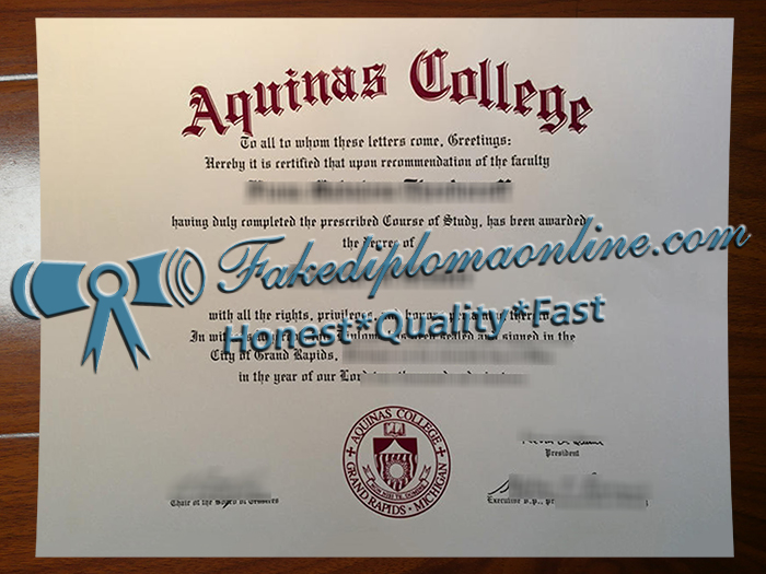 Aquinas College diploma