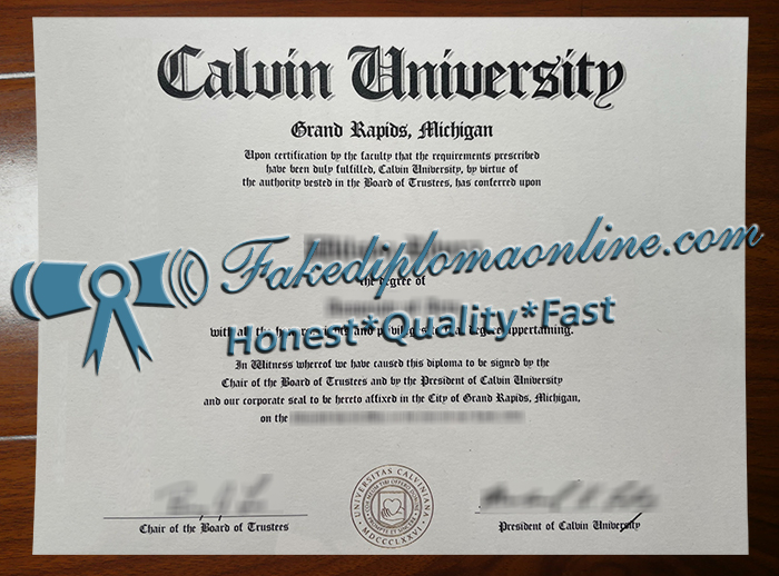 Calvin University diploma