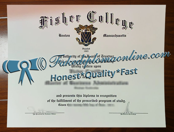 Fisher College diploma