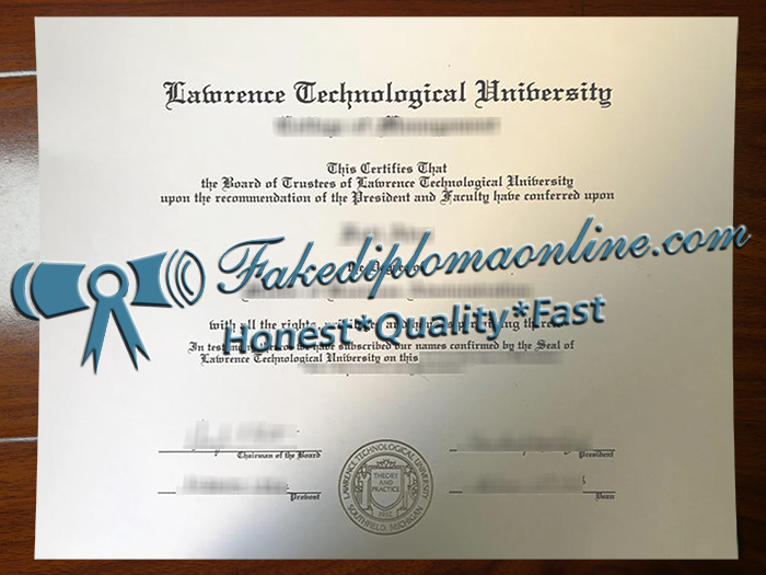 Lawrence Technological University diploma