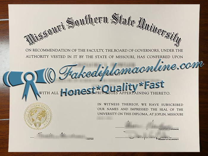 Missouri Southern State University diploma