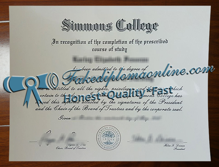 Simmons College diploma