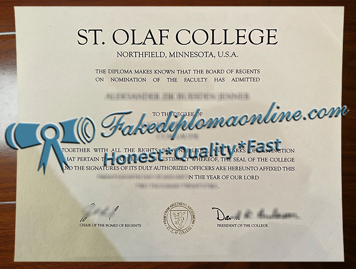 St. Olaf College diploma