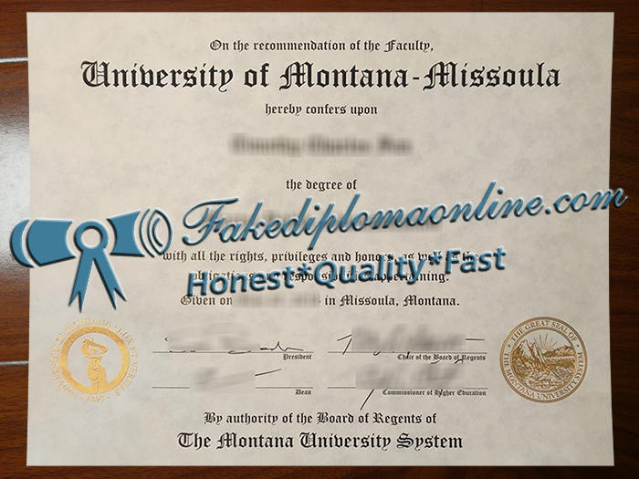 University of Montana diploma