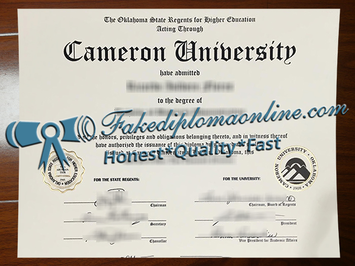 Cameron University diploma