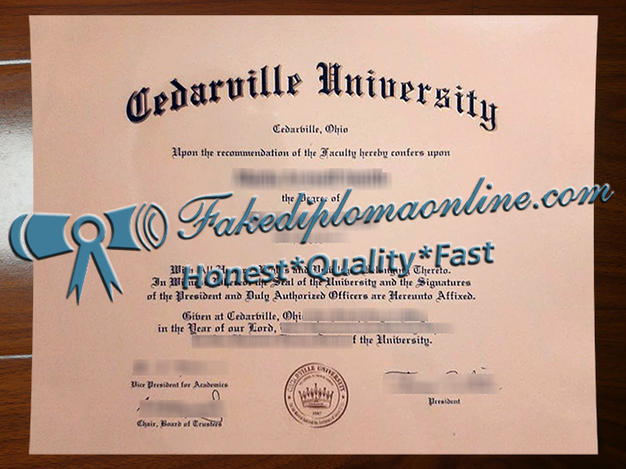 Cedarville University diploma