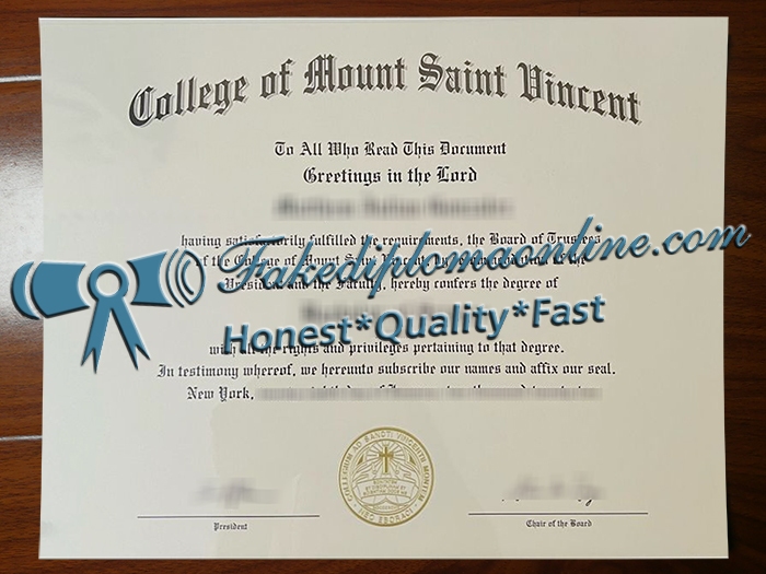 College of Mount Saint Vincent diploma