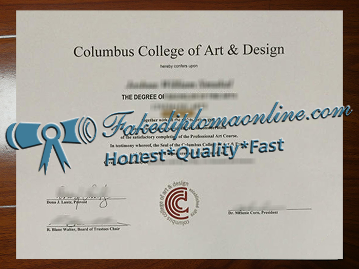 Columbus College of Art & Design diploma