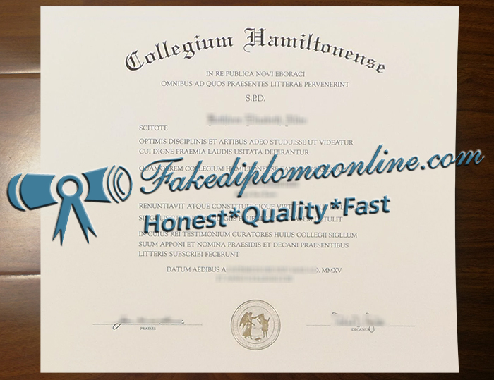 Hamilton College diploma