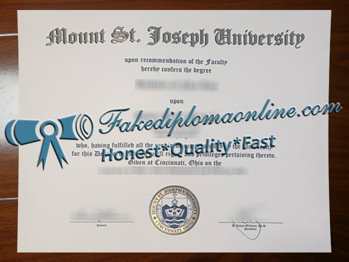 Mount St. Joseph University diploma