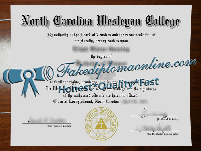 North Carolina Wesleyan University diploma