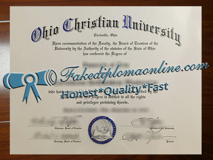 Ohio Christian University diploma