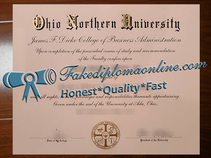 Ohio Northern University diploma