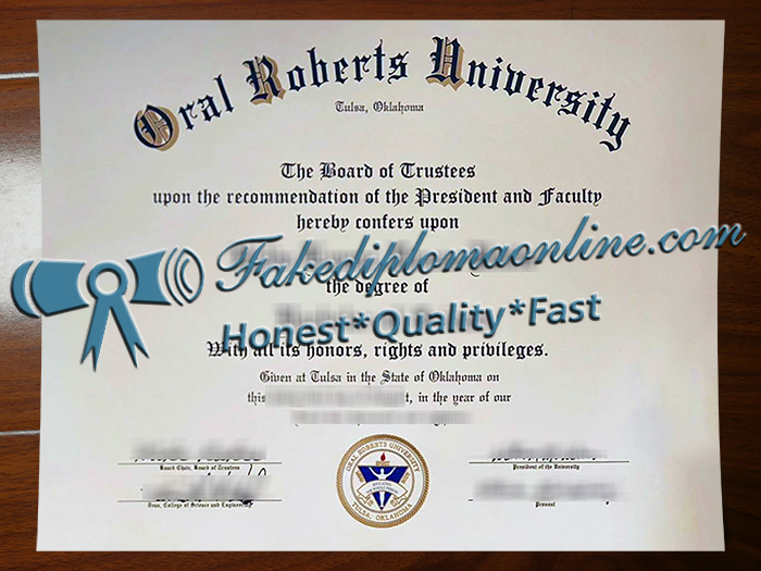 Oral Roberts University diploma