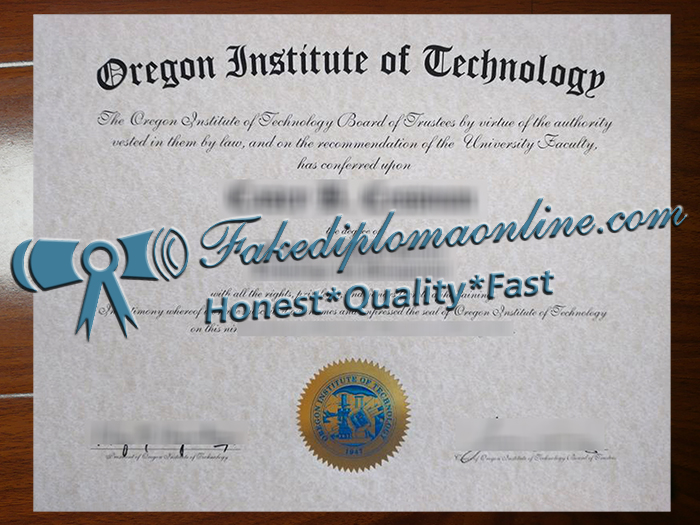 Oregon Institute of Technology diploma