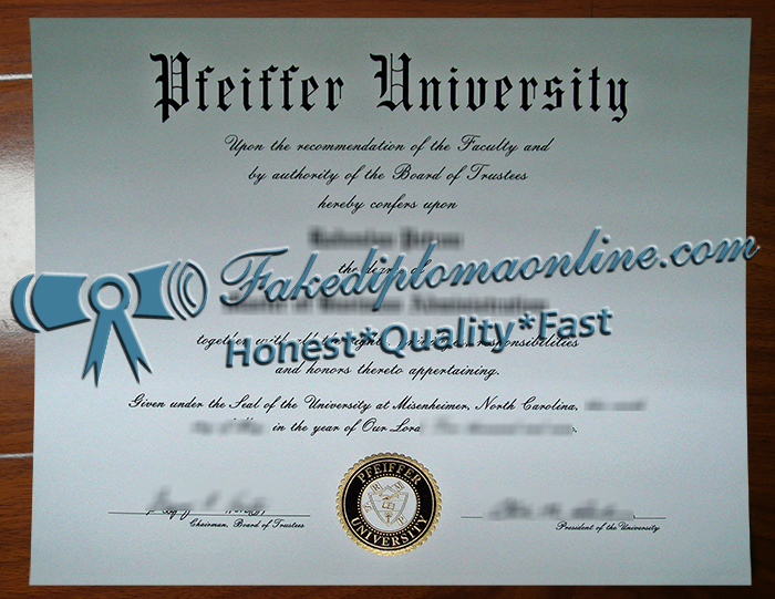 Pfeiffer University diploma