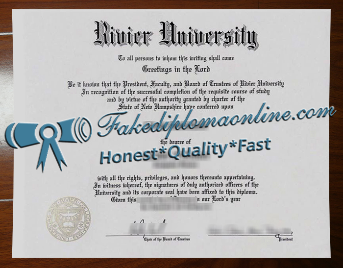 Rivier University diploma