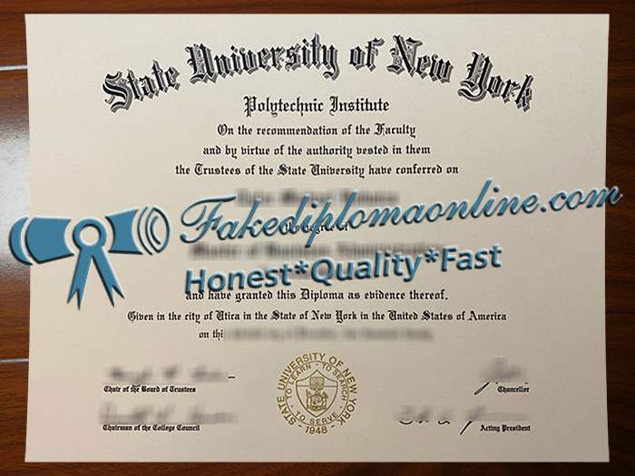 SUNY Polytechnic Institute diploma