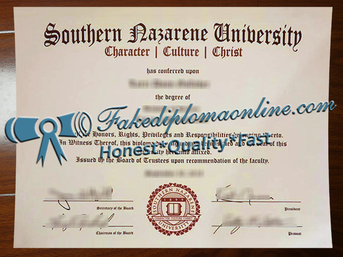 Southern Nazarene University diploma