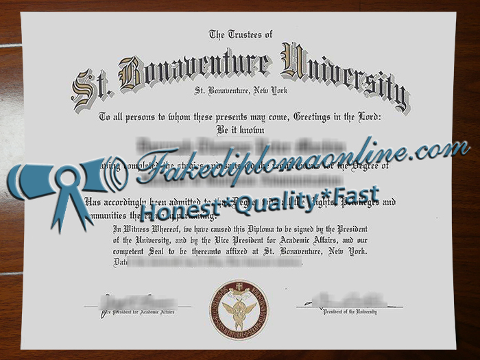 St. Bonaventure University diploma