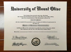 University of Mount Olive diploma