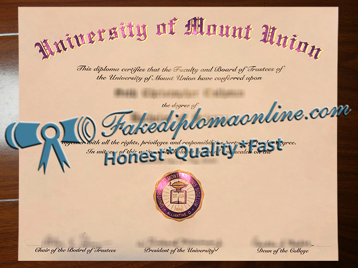 University of Mount Union diploma