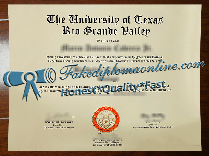 University of Texas Rio Grande Valley diploma