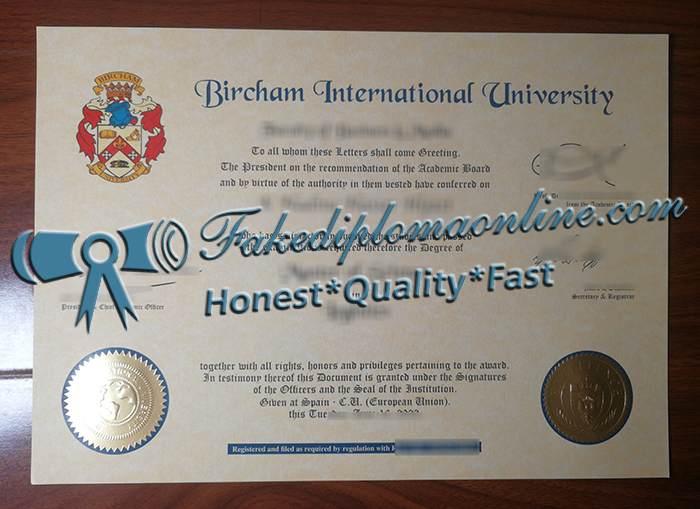 Bircham International University diploma