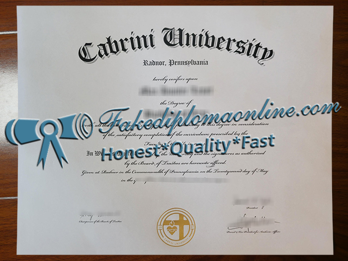 Cabrini University diploma