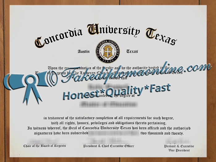 Concordia University Texas diploma