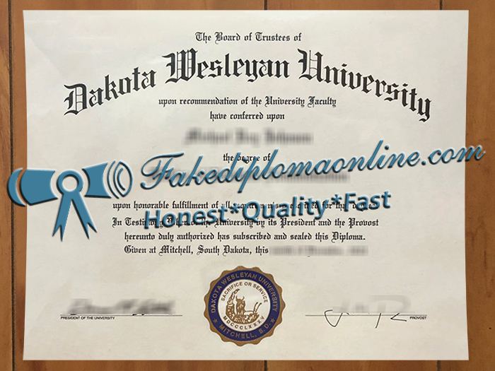 Dakota Wesleyan University diploma