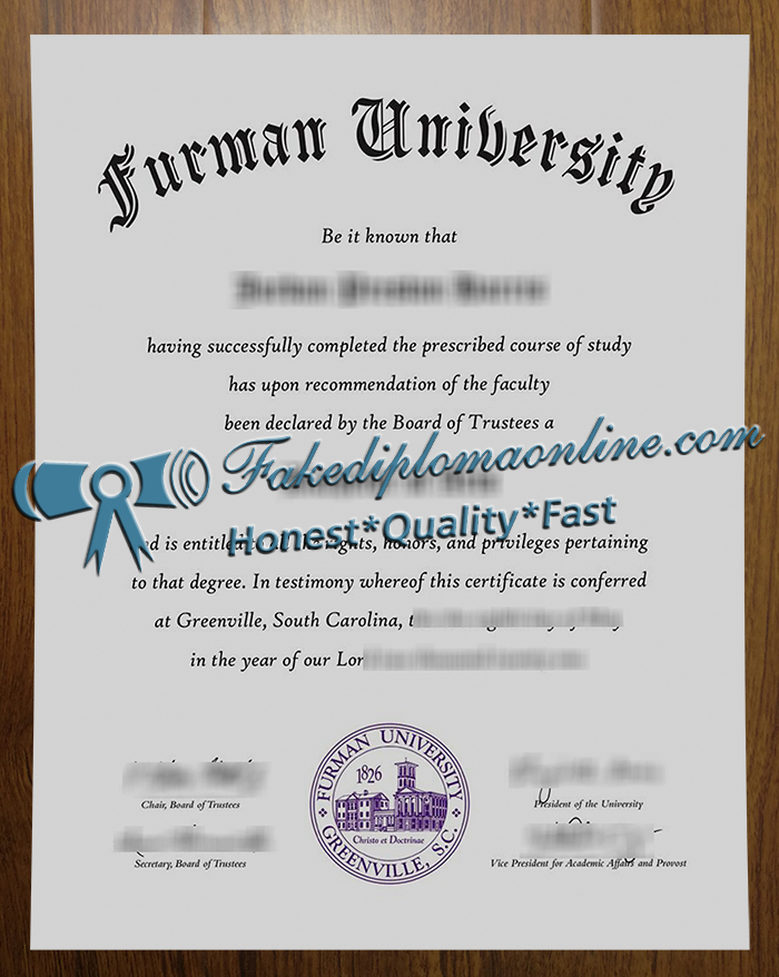 Furman University diploma