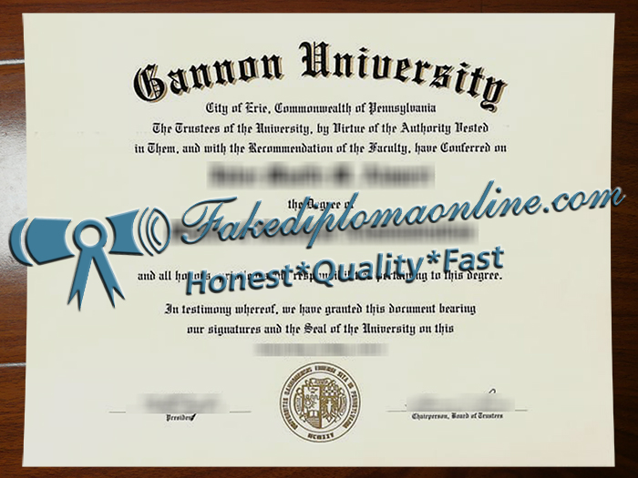 Gannon University diploma