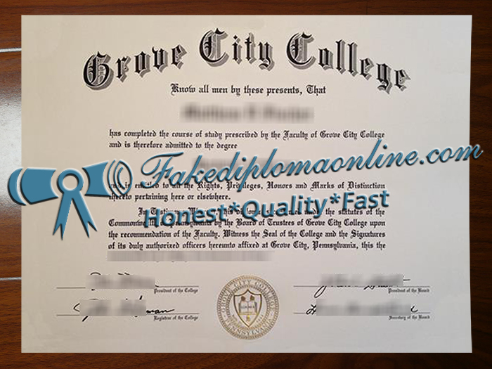 Grove City College diploma