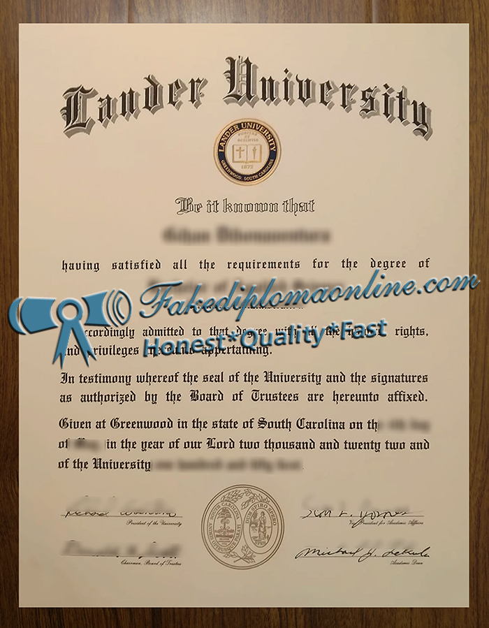 Lander University diploma