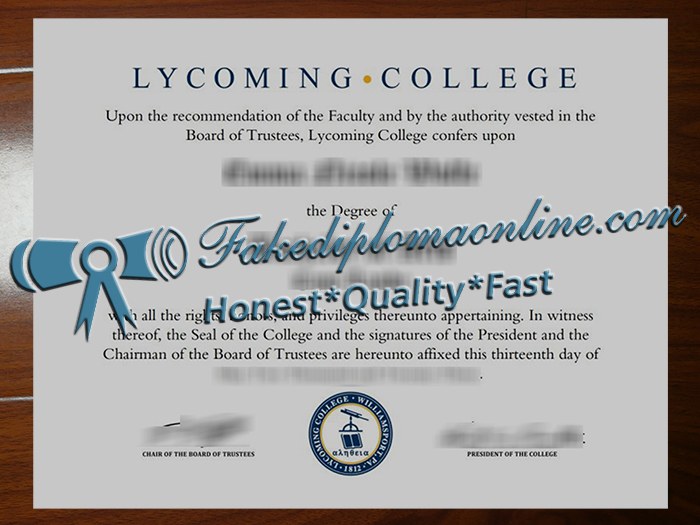 Lycoming College diploma