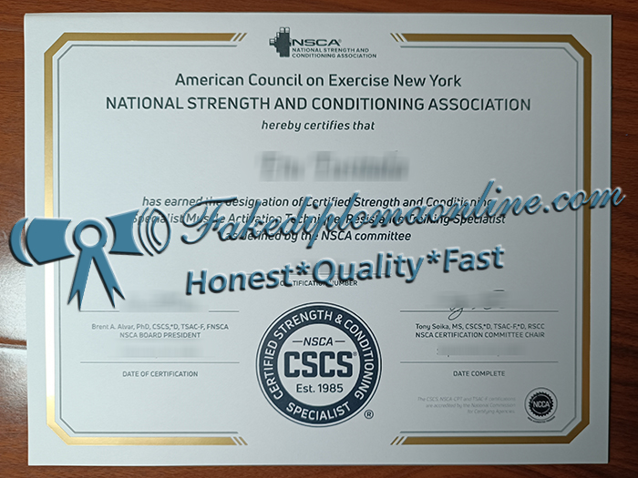 NSCA certificate