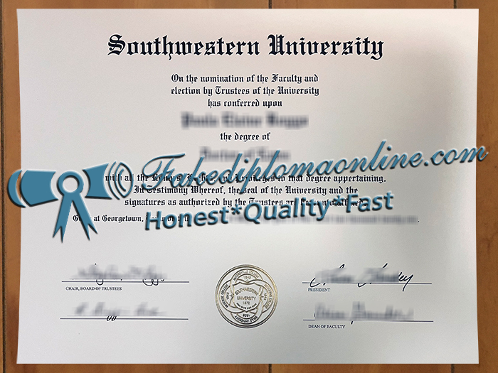 Southwestern University diploma